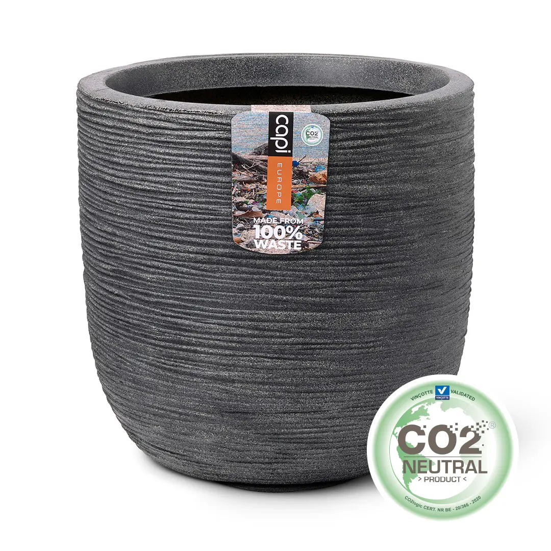 Capi Terrazzo Grey Planter Ball Waste Rib X Cm Hanleys Of Cork