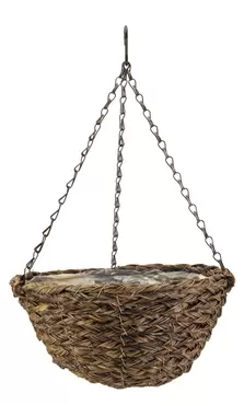 14'' Tawny Faux Rattan Basket - image 2