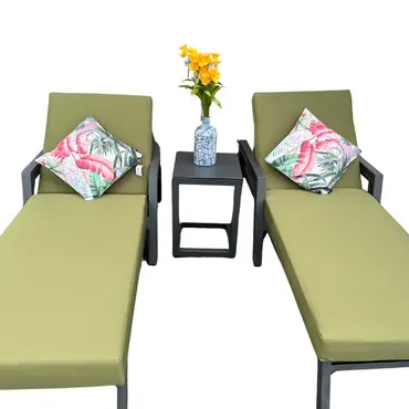 Ashbury Double Sun Loungers and Table Set - image 2