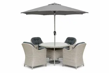 Bramblecrest Monterey 4 Seat Round Dining Set Dove Grey