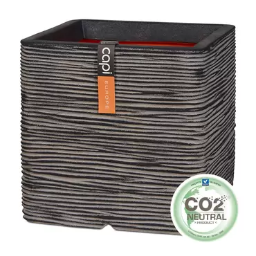 Capi Anthracite Nature Rib NL Square Planter 57L - image 1