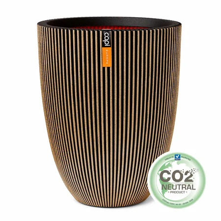 Capi Black Gold Vase Elegant Low Groove 34x46cm - image 1
