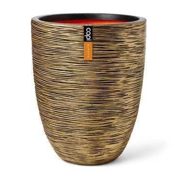 Capi Black Gold Vase Elegant Low Rib NL 46x58 cm - image 1