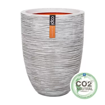 Capi Ivory Nature Rib NL Elegant Low Vase Planter 30L - image 1