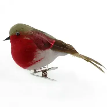 Forest Green Robin Clip On 11cm 