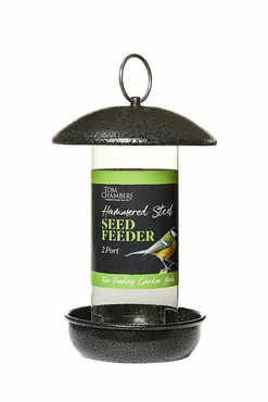 Hammered Steel Seed Feeder - 2 Port