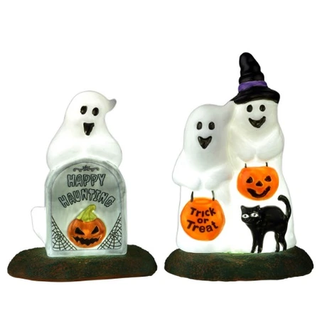 Happy Halloween Ghosts, Set Of 2, B/O (4.5v)