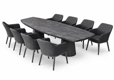 Life Madeira 8 Seat Dining Set in Lava with Nuna Chairs