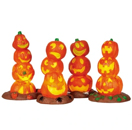 Light Up Pumpkin Stack, Set/4, B/O (4.5v)