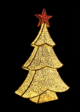 Lit display tree with red star