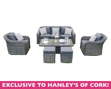 Miami 3 Seater Sofa Set with Footstools
