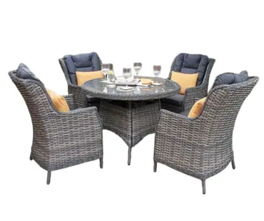 Miami 4 Seater Round Dining Set