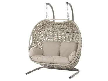 Monterey Sandstone Rattan Double Hanging Cocoon