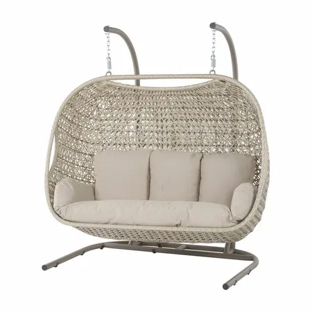 Monterey Sandstone Rattan Triple Hanging Cocoon - image 1