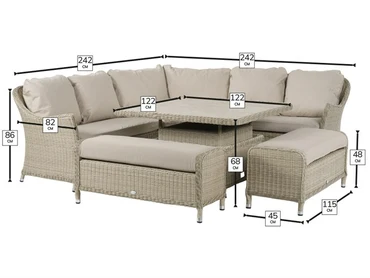 Monterey Square Sofa with Ceramic Adjustable Table - image 5