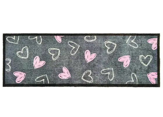 My Mat Nylon Indoor Pattern My Welcome Hearts 50x150