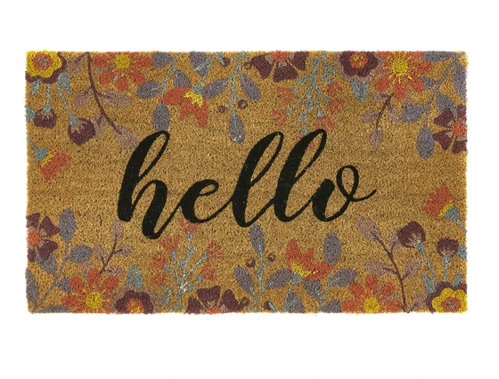 My Mat Printed Coir Floral Hello Doormat 45x75 - image 1