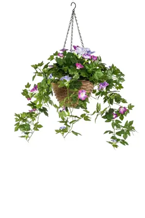 Petunia In Hanging Basket Uv Tt Purple45cm