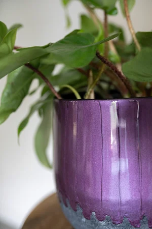 Pot Ninthe Metal Purple D29 H25 - image 3