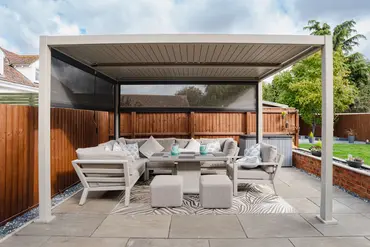 Royce Cube Beige Gazebo 3m x 3m