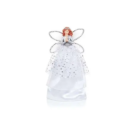 Silver Sequin Angel Tree  Topper 28cm 