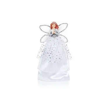 Silver Sequin Angel Tree  Topper 28cm 