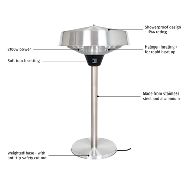 Silver Series Tabletop Halogen Electric Heater - image 5