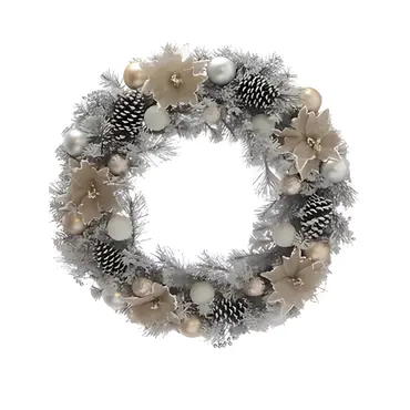 Snow Poinsettia Wreath