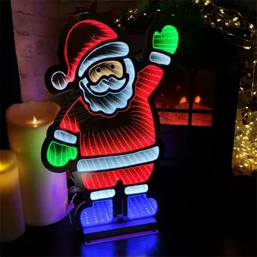 Standing Waving Santa Infinity Mirror 60cm  - image 2