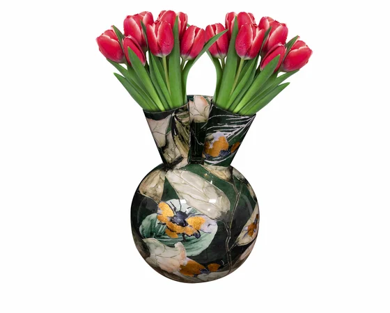 Tulip Vase Bee Green D24 H37 - image 2