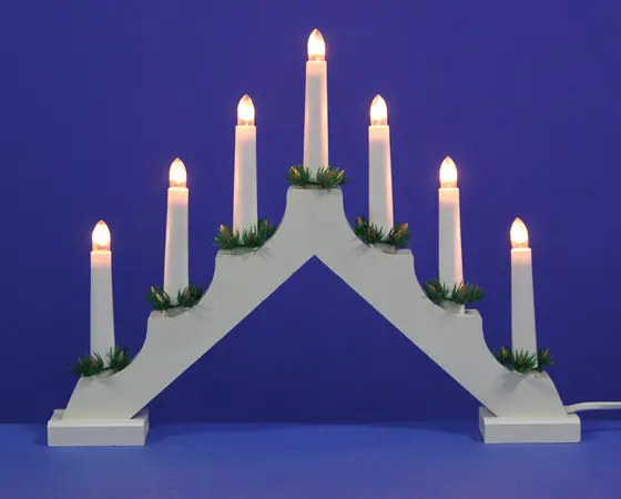 White Static 7 Bulb Candle Bridge