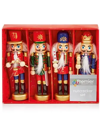 Wooden Nutcracker Set of 4 12.5cm 